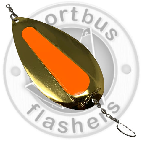 Kokanee Dodger - Gold with Orange Tape Center -  UV Coated