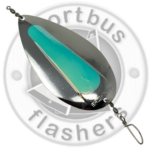 Kokanee Dodger - Pure Silver with UV Center Tape -  UV Coated